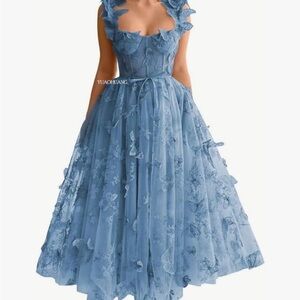 Women's Tulle Sweetheart Dress with Butterfly accents.